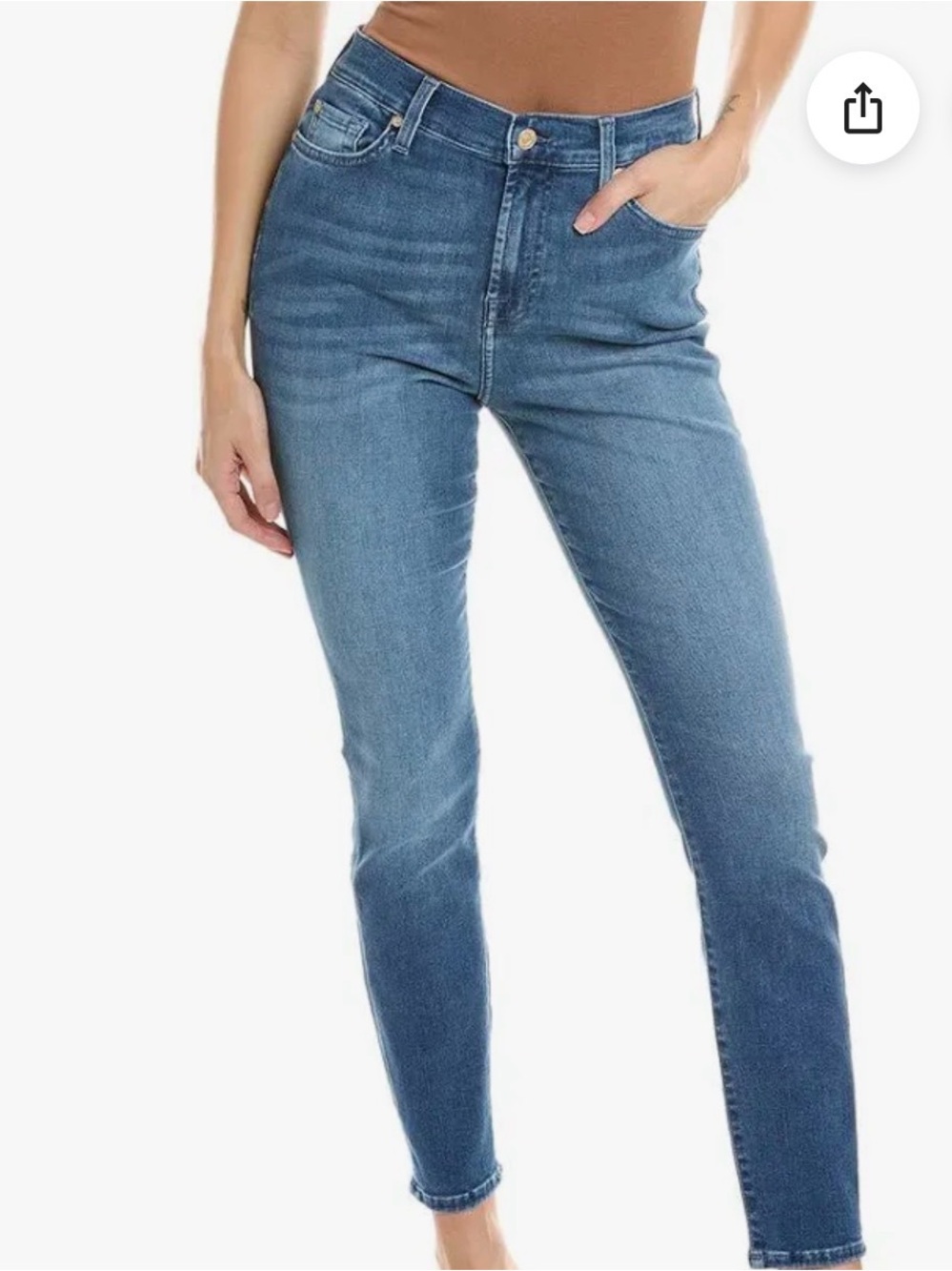 7 For All Mankind Women’s Skinny Jeans in Medium Blue Wash